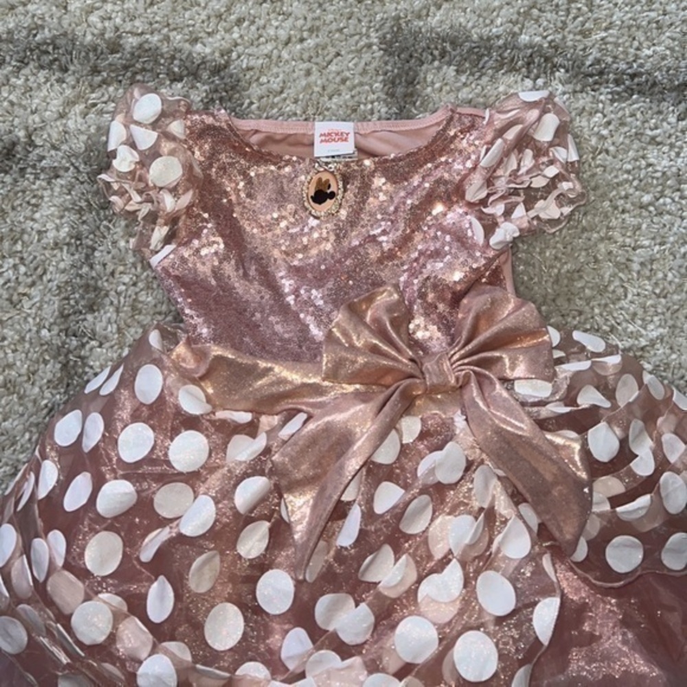 Disney‎ Minnie Mouse Deluxe Rose Gold Halloween Costume Dress XS 3T-4T - Picture 3 of 9